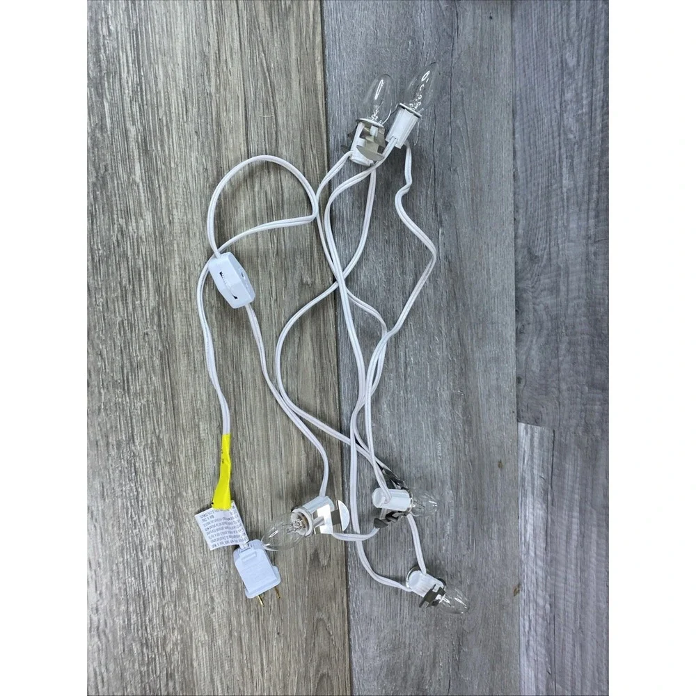 Ting Shen 6 Light String‎ Replacement Cord White OS Excellent C7 Village Clips
